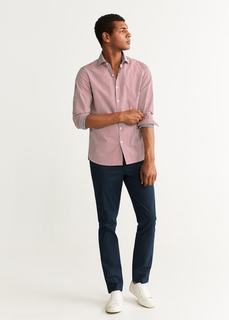 Рубашка slim fit с принтом на изнаночной стороне - Sela Mango