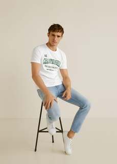 Хлопковая футболка с принтом - Champion Mango