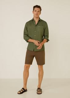 Рубашка regular fit 100% лен - Calcuta Mango