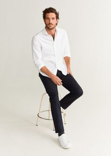 Фактурная рубашка slim fit из хлопка - Jamal Mango