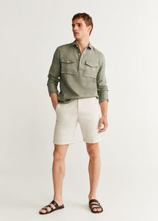 Рубашка regular fit 100% лен - Iguazu Mango