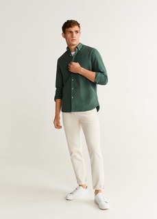 Хлопковая рубашка regular fit с карманом - Oxdye Mango