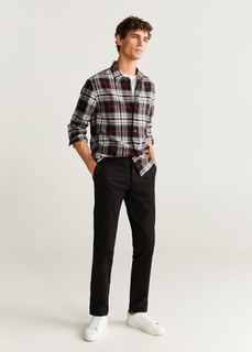 Рубашка regular fit из шерсти в клетку - Oboe Mango