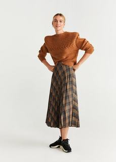 Миди-юбка с принтом - Pleated Mango
