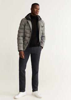Фактурные брюки slim fit из шерсти - Porto Mango