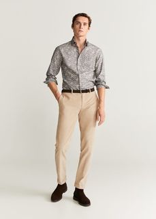 Рубашка slim fit с цветочным принтом - Marga Mango