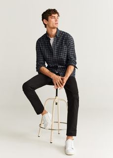 Фланелевая рубашка regular fit в клетку - Nantes Mango