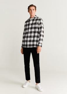 Верхняя рубашка regular fit из фланели в клетку - Osa Mango