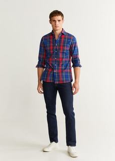 Хлопковая рубашка slim fit в клетку - Jordi Mango