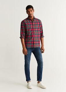 Рубашка slim fit в шотландскую клетку - Mabi Mango