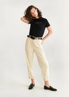 Хлопковая футболка с надписью - Lule Mango