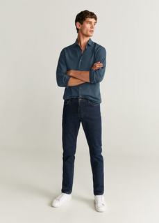 Хлопковая рубашка slim fit в клетку - Myth Mango