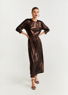 Длинное платье с металлизированными деталями - Bronze-i Mango