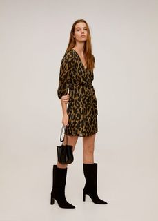 Леопардовое платье с металлизированной нитью - Wild Mango