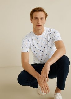 Хлопковая футболка с принтом - Minimal-h Mango
