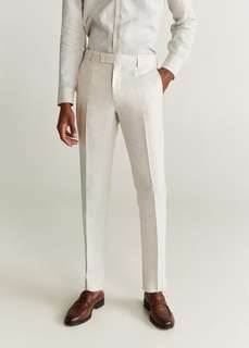 Костюмные брюки slim fit изо льна - Florida Mango