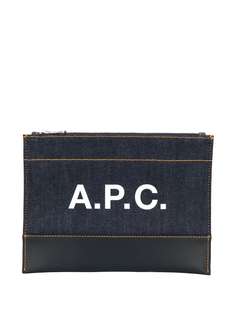 A.P.C. клатч из денима с логотипом