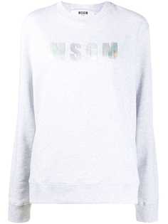MSGM толстовка с круглым вырезом и металлическим логотипом