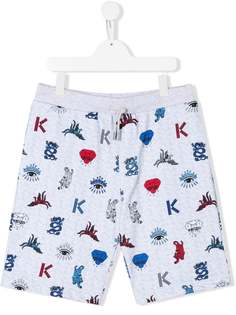 Kenzo Kids шорты с принтом Multi-icon