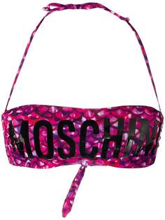 Moschino logo print bikini top