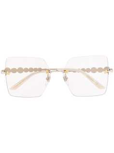 Gucci Eyewear солнцезащитные очки в квадратной оправе с кристаллами