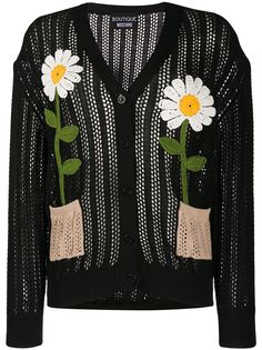 Boutique Moschino knitted flower cardigan