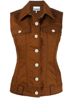 GANNI buttoned-up fitted vest