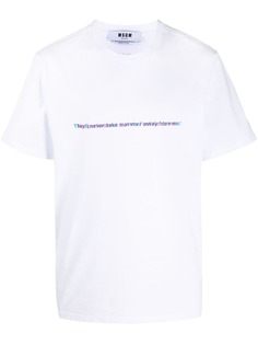 MSGM футболка оверсайз с принтом