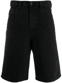 Diesel джинсовые шорты с эффектом потертости