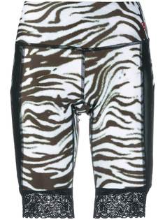 R13 tiger-print cycling shorts