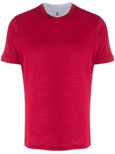 Brunello Cucinelli short sleeve contrast trim T-shirt