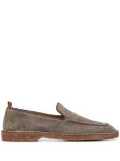 Buttero almond-toe suede loafers