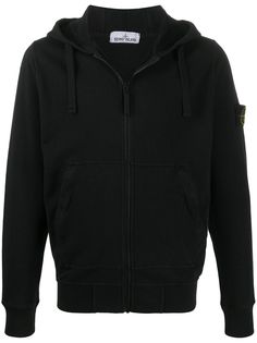 Stone Island худи на молнии с нашивкой-логотипом