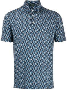 Zanone рубашка-поло с геометричным принтом