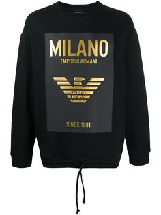 Emporio Armani толстовка с нашивкой-логотипом
