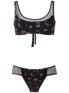 Amir Slama mesh panels printed bikini set