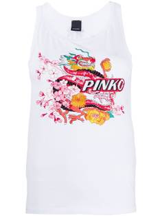 Pinko топ без рукавов с вышивкой