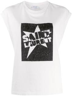 Saint Laurent logo star print T-shirt