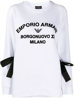 Emporio Armani толстовка с логотипом и завязками сбоку