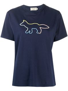 Maison Kitsuné футболка с круглым вырезом и логотипом