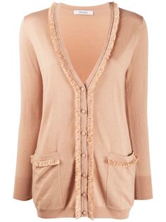 Max Mara длинный кардиган с бахромой