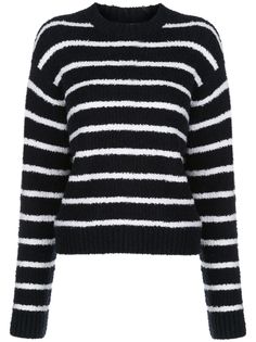 Vince striped bouclé relaxed-fit jumper