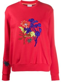 Paul Smith floral-embroidered crew neck sweatshirt