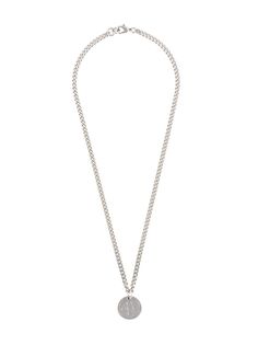 Off-White embossed logo medallion necklace