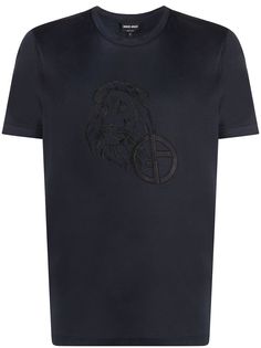 Giorgio Armani футболка с вышитым логотипом