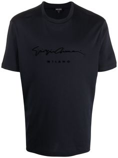 Giorgio Armani футболка с фактурным логотипом