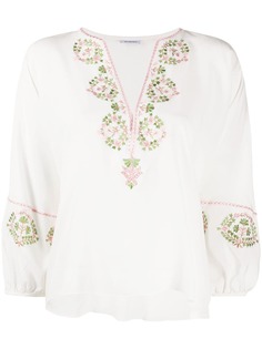 Vilshenko блузка с цветочной вышивкой