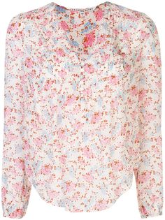 Veronica Beard плиссированная блузка с цветочным принтом
