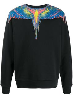 Marcelo Burlon County Of Milan feather-print crew neck sweatshirt