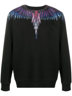 Marcelo Burlon County Of Milan feather-print crew neck sweatshirt